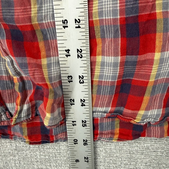 Paper Boy Shirts Womens Red Plaid Long‎ Sleeve Button Up Shirt Size S - Picture 9 of 13